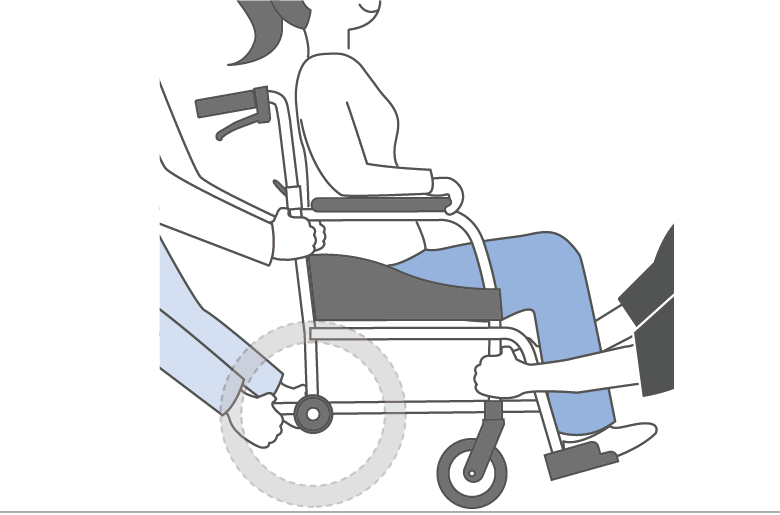 車いすの正しい持ち上げ方｜車体を壊さず安全に運ぶ方法